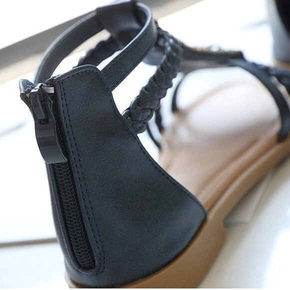 OCW Bohemia Rhinestone Sandals For Women Beach Summer Soft Leather OCWShoes