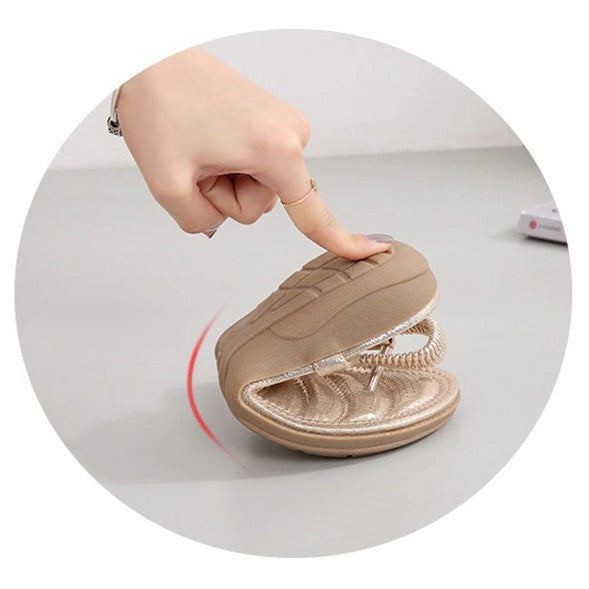 OCW Best Sandals For Women Crystals Cushiony Footbed Skin-friendly Trendy Summer Footwear OCWShoes