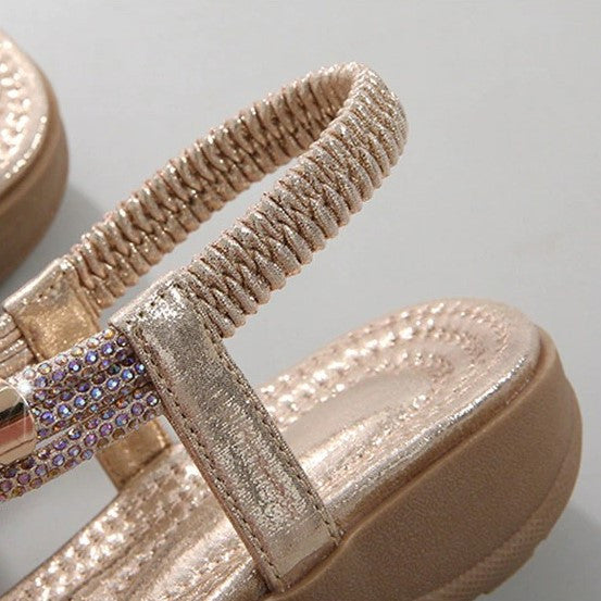 OCW Best Sandals For Women Crystals Cushiony Footbed Skin-friendly Trendy Summer Footwear OCWShoes