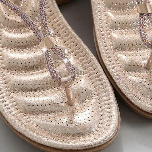 OCW Best Sandals For Women Crystals Cushiony Footbed Skin-friendly Trendy Summer Footwear OCWShoes