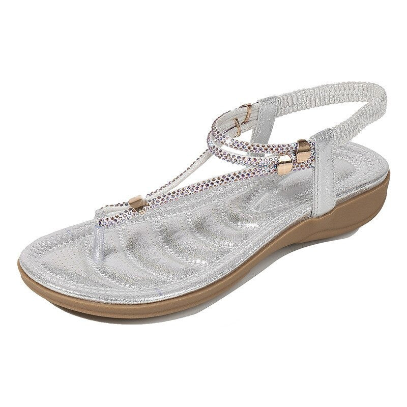 OCW Best Sandals For Women Crystals Cushiony Footbed Skin-friendly Trendy Summer Footwear OCWShoes