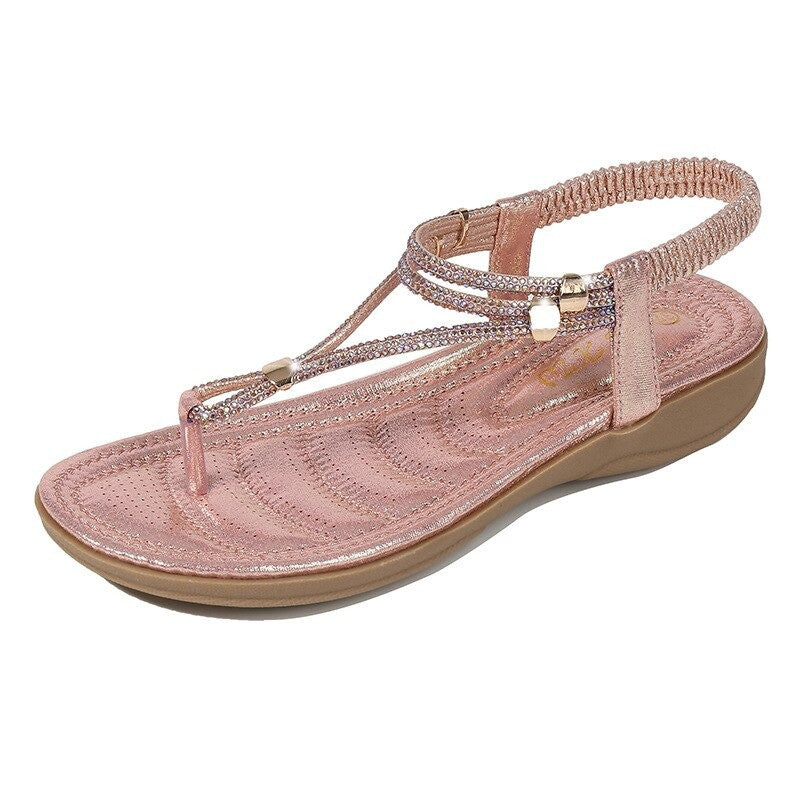OCW Best Sandals For Women Crystals Cushiony Footbed Skin-friendly Trendy Summer Footwear OCWShoes