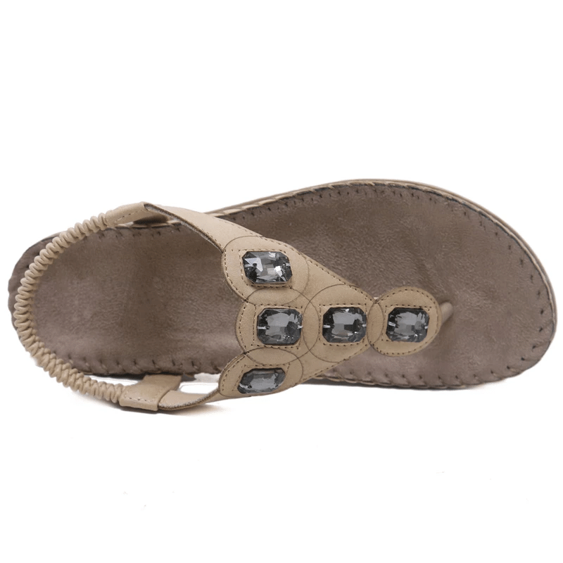 OCW Bling Sandals For Women Comfy T-strap Heel Comfort Stylish Summer OCWShoes