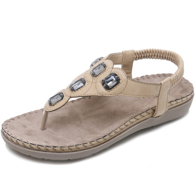 OCW Bling Sandals For Women Comfy T-strap Heel Comfort Stylish Summer OCWShoes