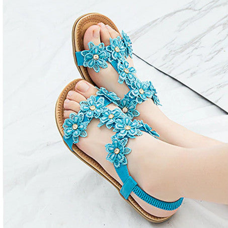 OCW Sandals For Women Floral Comfy Ankle Strap Supportive Sole Outdoor Summer OCWShoes