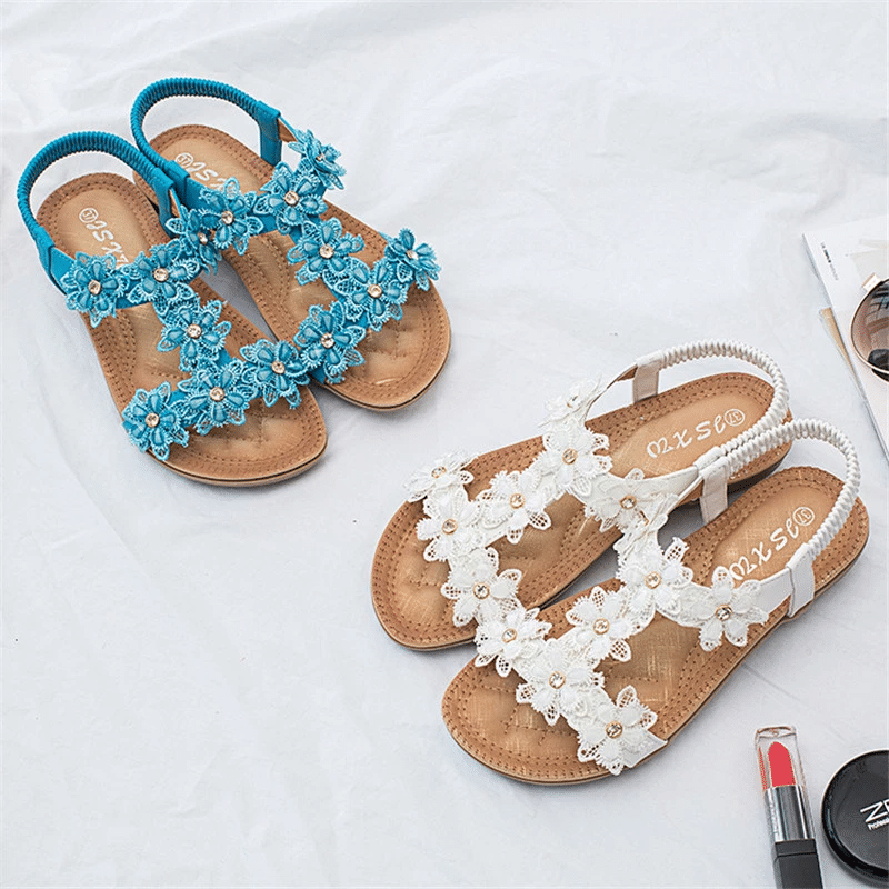 OCW Sandals For Women Floral Comfy Ankle Strap Supportive Sole Outdoor Summer OCWShoes