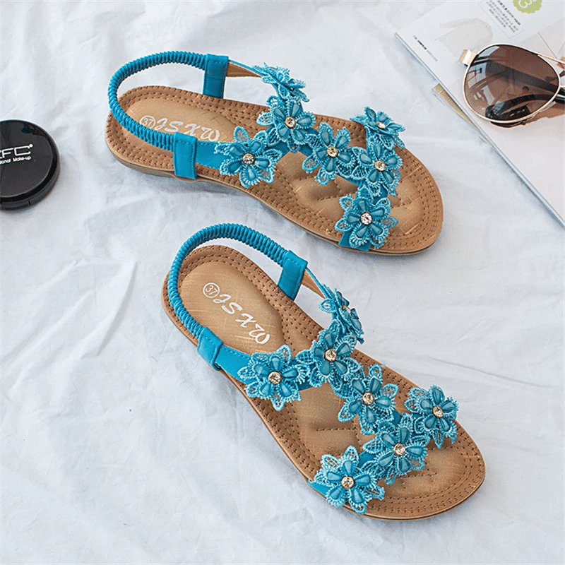 OCW Sandals For Women Floral Comfy Ankle Strap Supportive Sole Outdoor Summer OCWShoes