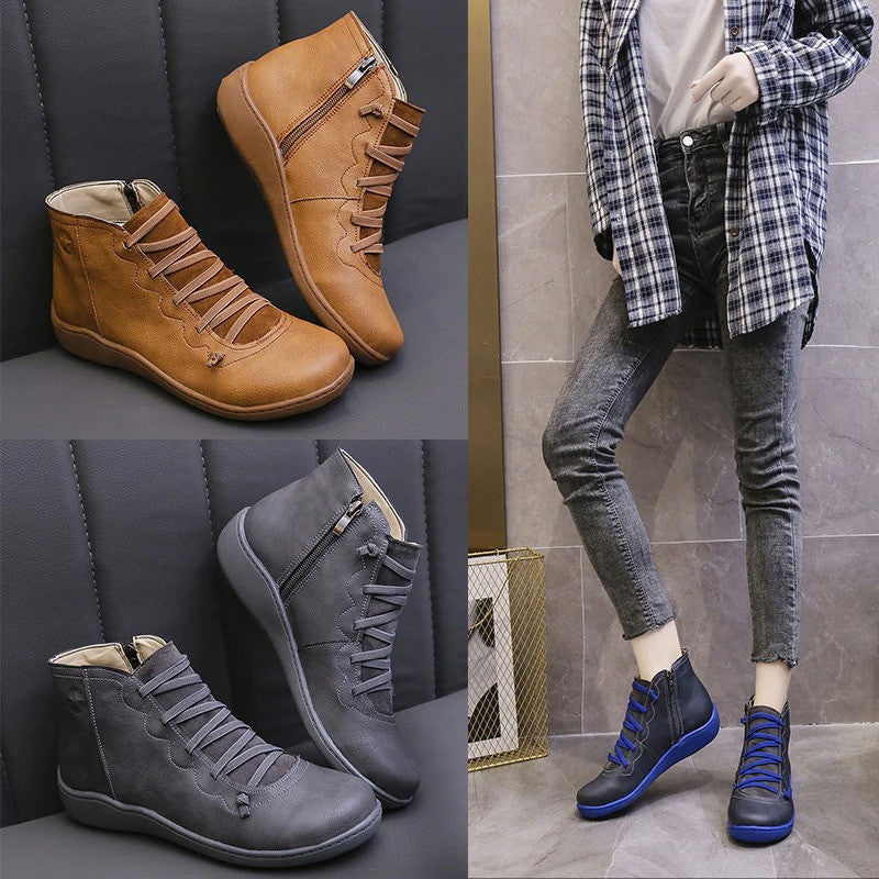 Women Orthopedic Boots Leather Waterproof Vintage Keep Warm OCWShoes