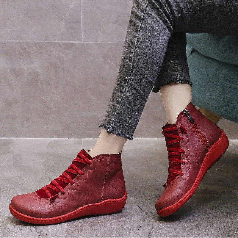 Women Orthopedic Boots Leather Waterproof Vintage Keep Warm OCWShoes