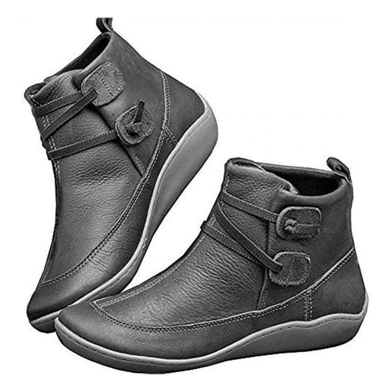 Women Snow Ankle Boots Leather Winter Orthopedic Shoes OCWShoes