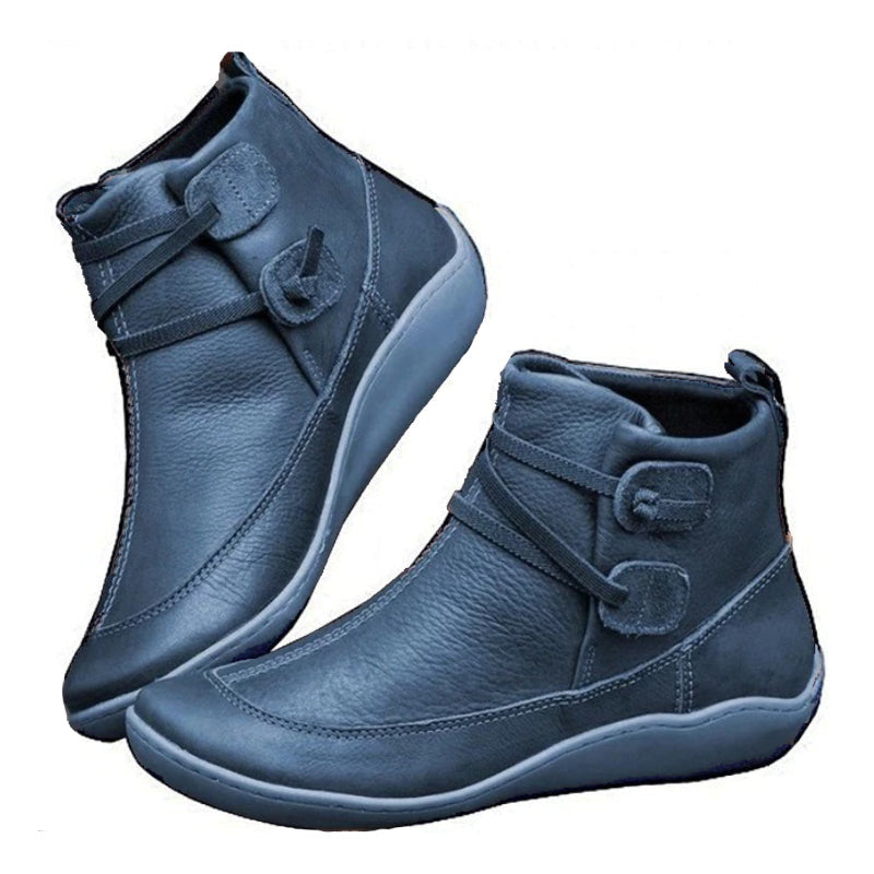 Women Snow Ankle Boots Leather Winter Orthopedic Shoes OCWShoes