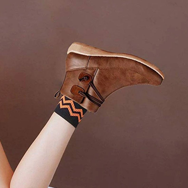 Women Snow Ankle Boots Leather Winter Orthopedic Shoes OCWShoes