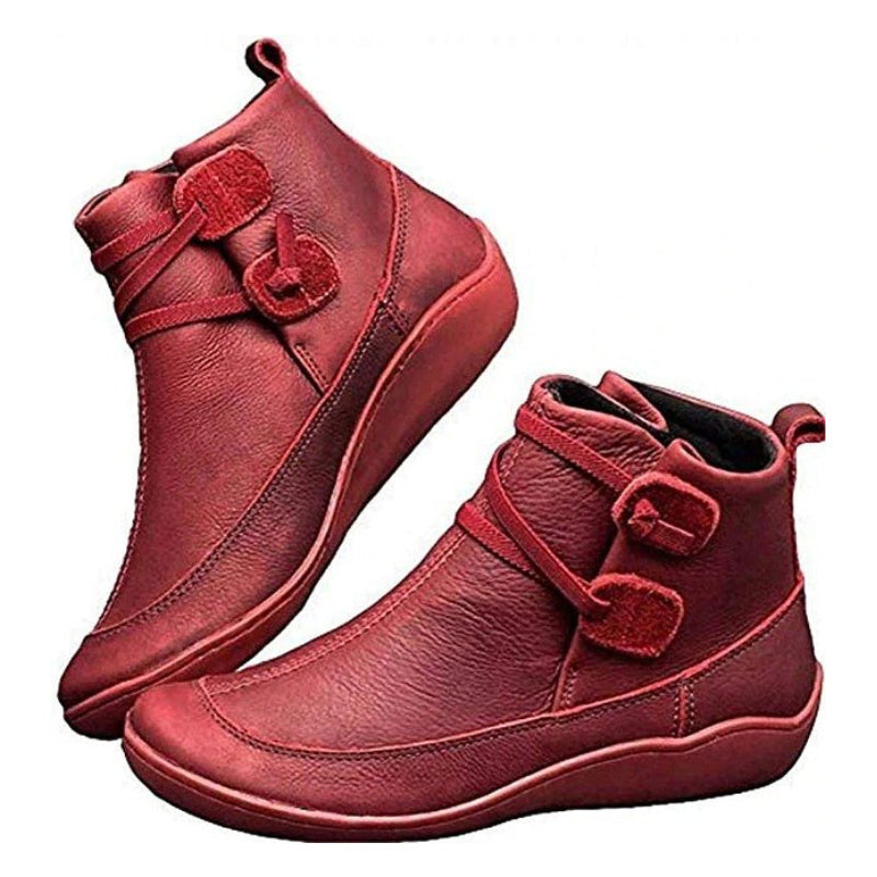 Women Snow Ankle Boots Leather Winter Orthopedic Shoes OCWShoes