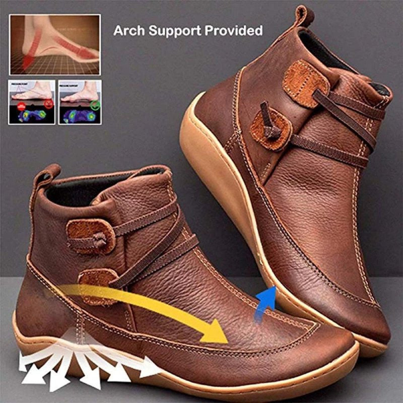 Women Snow Ankle Boots Leather Winter Orthopedic Shoes OCWShoes