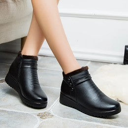 Snow Boots Women Leather Ankle Orthopedic Shoes OCWShoes