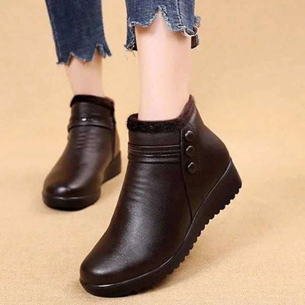 Snow Boots Women Leather Ankle Orthopedic Shoes OCWShoes
