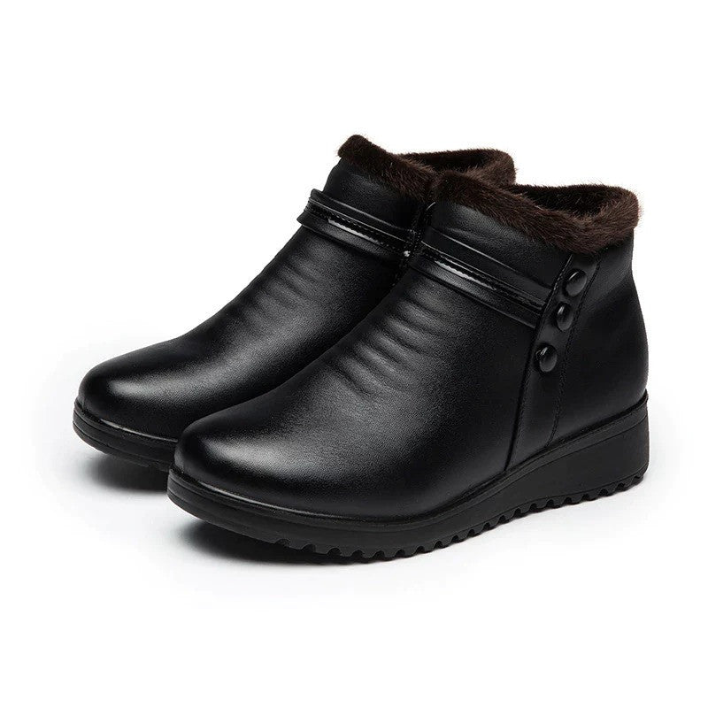 Snow Boots Women Leather Ankle Orthopedic Shoes OCWShoes