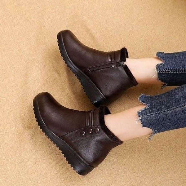 Snow Boots Women Leather Ankle Orthopedic Shoes OCWShoes