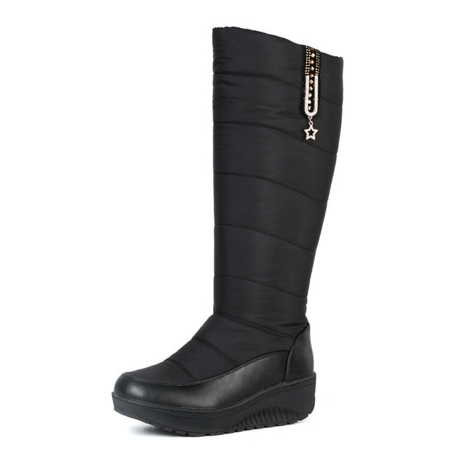 OCW Women Plush Winter Boots Knee-high Waterproof Orthopedic Shoes