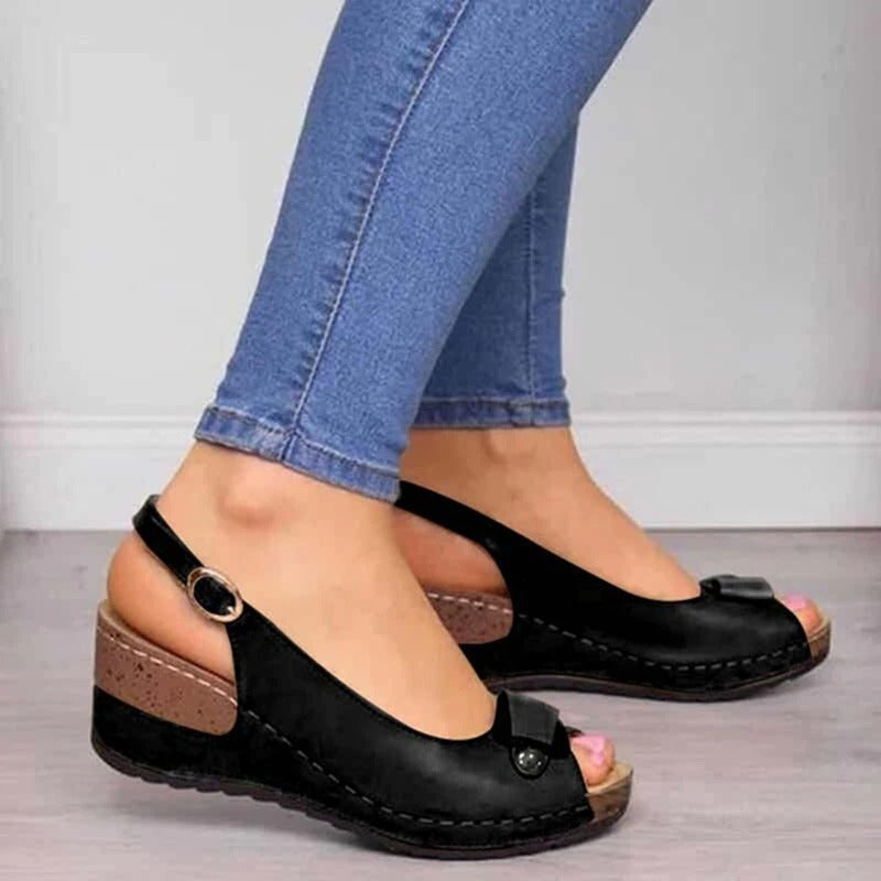 OCW Comfortable Sandals Women Retro Buckle Strap Soft Sole OCWShoes