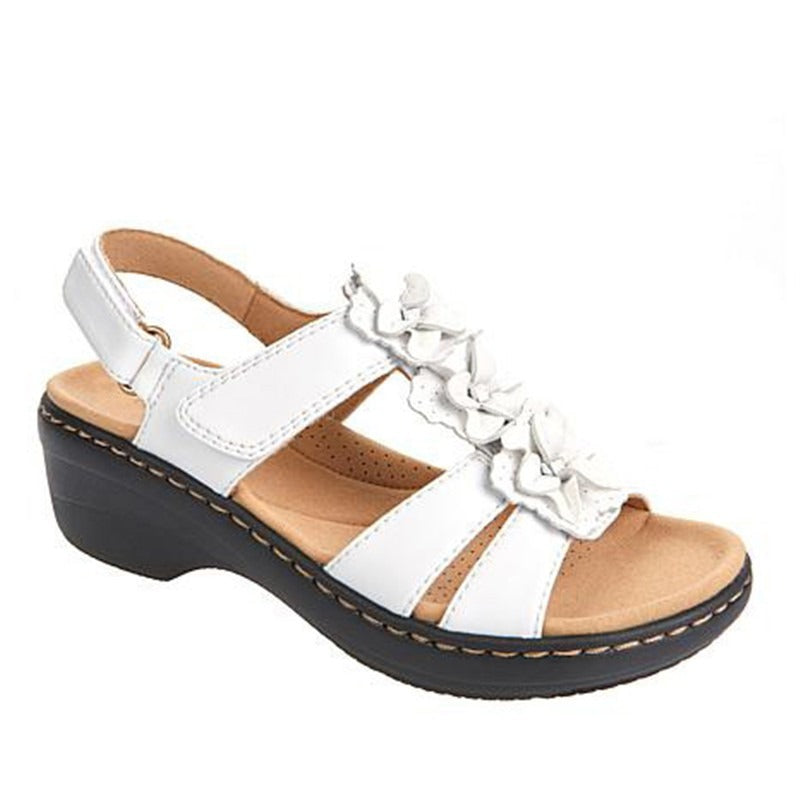 OCW Orthopedic Comfortable Sandals Women Round Toe Summer Flower Slippers OCWShoes