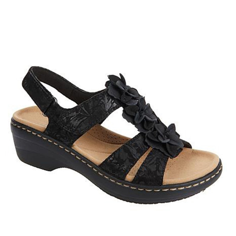 OCW Orthopedic Comfortable Sandals Women Round Toe Summer Flower Slippers OCWShoes