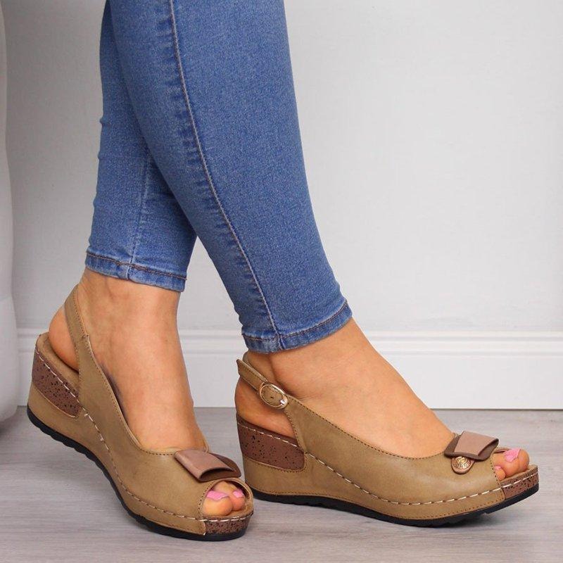OCW Comfortable Sandals Women Retro Buckle Strap Soft Sole OCWShoes