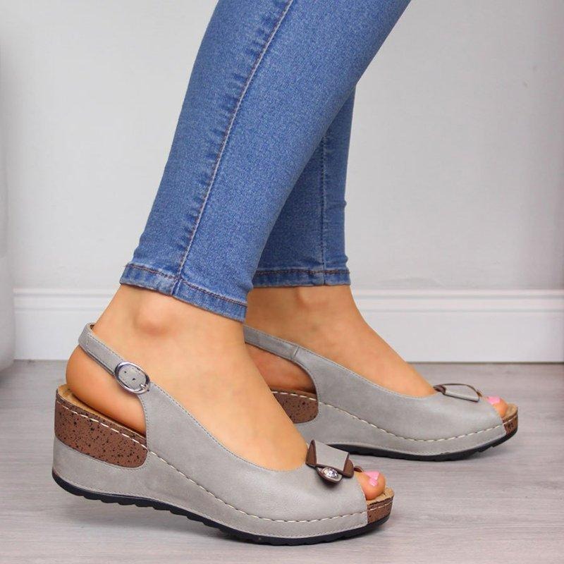 OCW Comfortable Sandals Women Retro Buckle Strap Soft Sole OCWShoes