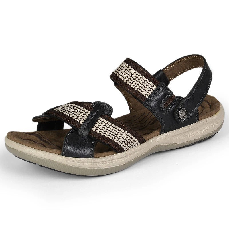 OCW Orthopedic Men Sandals Arch Support High-quality Leather Elastic Strap OCWShoes
