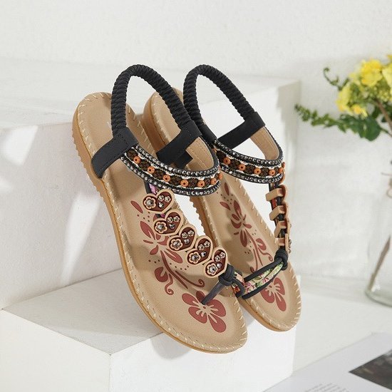 OCW Walking Women Sandals Anti-rubbing Flat Vintage Flip-flops Rubber Summer Casual OCWShoes