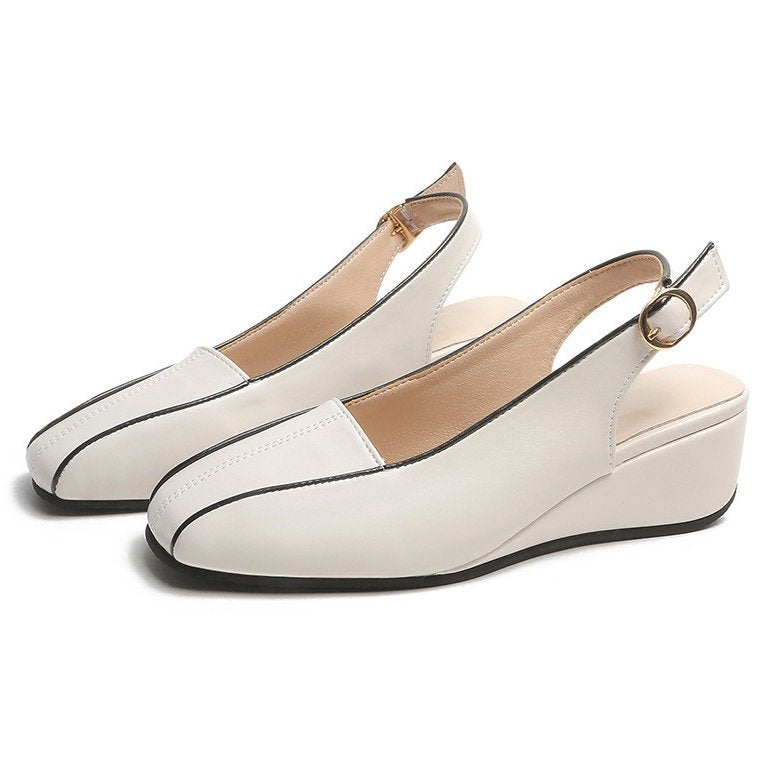 OCW Casual Sandals For Women Odorless Square Toe Sandals Leather Modern Summer Fall OCWShoes