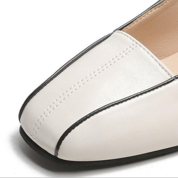 OCW Casual Sandals For Women Odorless Square Toe Sandals Leather Modern Summer Fall OCWShoes