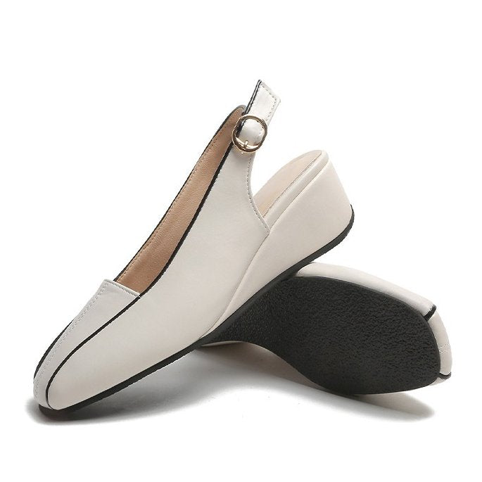 OCW Casual Sandals For Women Odorless Square Toe Sandals Leather Modern Summer Fall OCWShoes