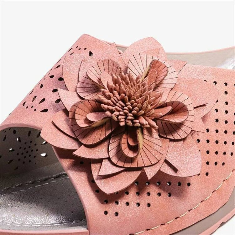 OCW Women Sandals Non-shock Arch Support Sandals 3D Flower Memory Foam Classic Summer OCWShoes