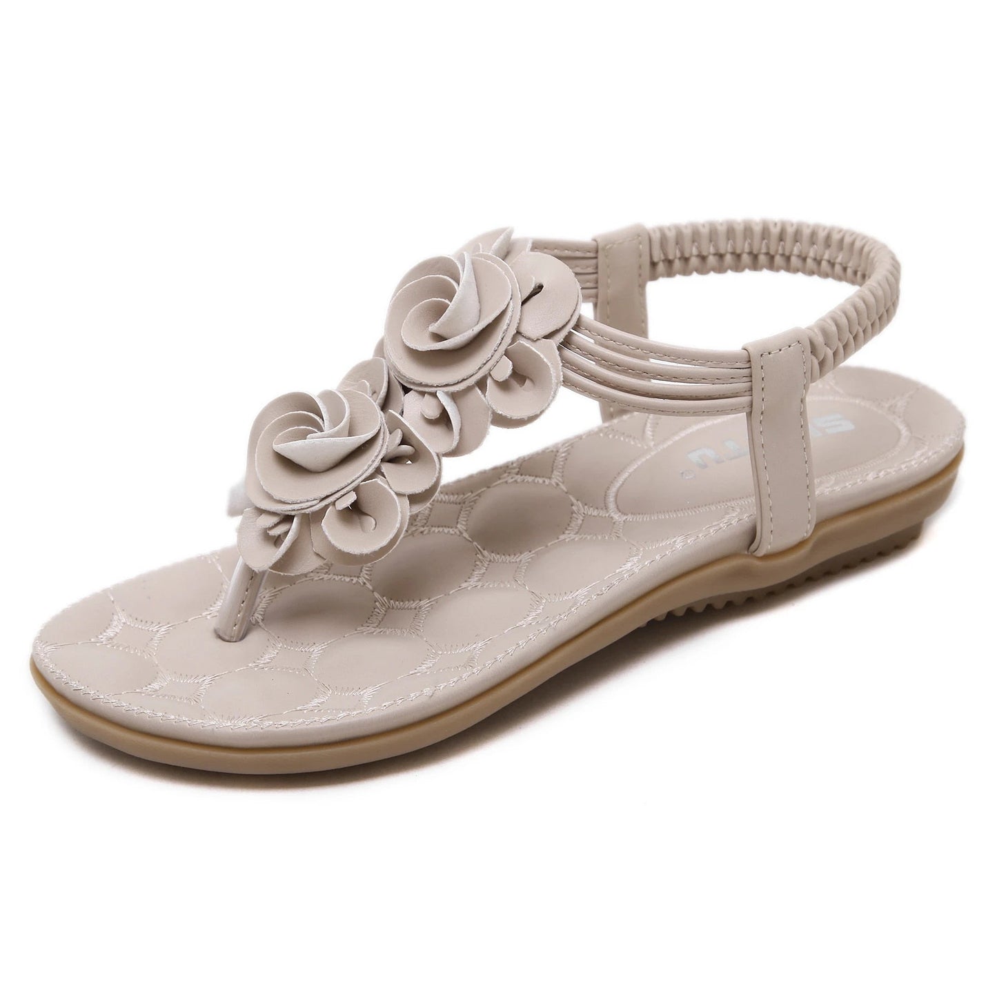 OCW Women Sandal Breathable Light Elastic Clip Toe Elegant Flower Thong Flip Flop OCWShoes