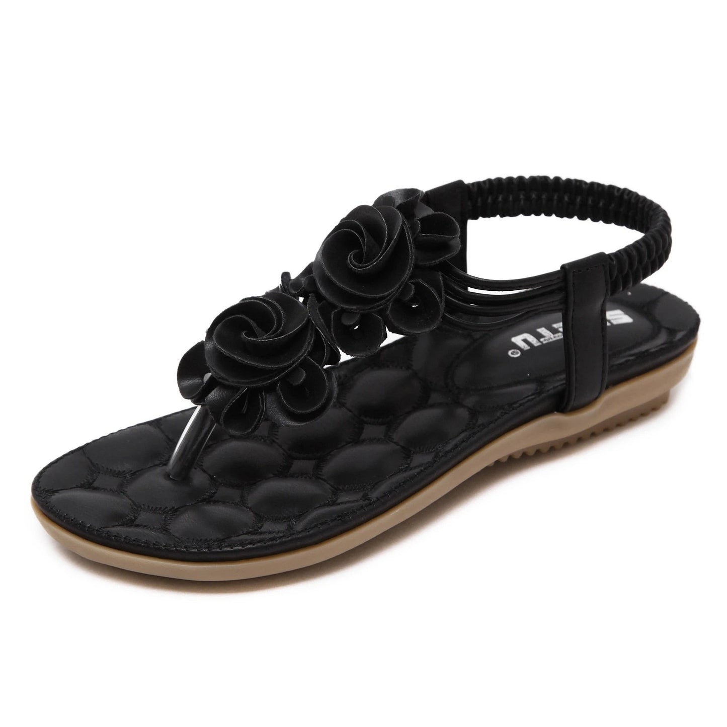 OCW Women Sandal Breathable Light Elastic Clip Toe Elegant Flower Thong Flip Flop OCWShoes