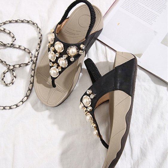 OCW Arch Support Sandals Women Breathable Rhinestone Flip-flops Durable EVA Bling Summer OCWShoes