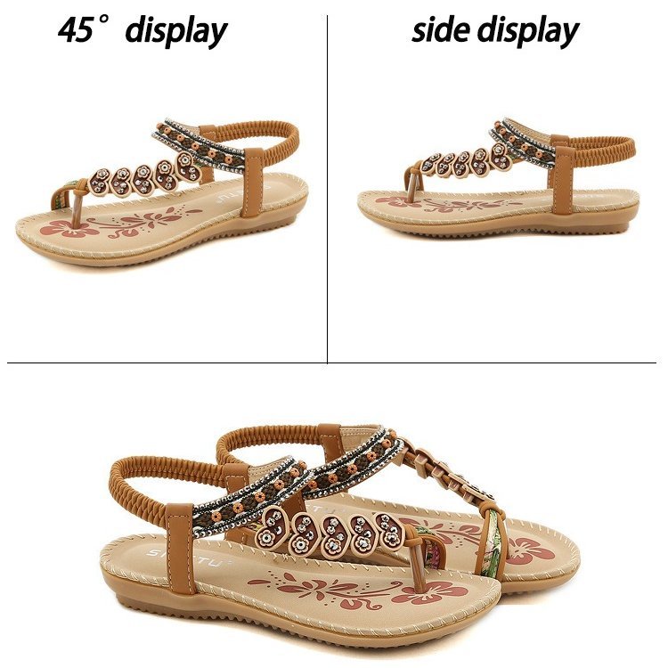 OCW Walking Women Sandals Anti-rubbing Flat Vintage Flip-flops Rubber Summer Casual OCWShoes