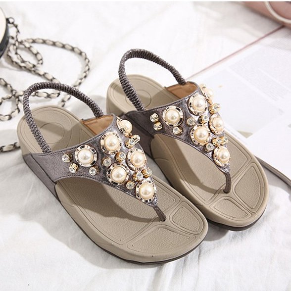OCW Arch Support Sandals Women Breathable Rhinestone Flip-flops Durable EVA Bling Summer OCWShoes