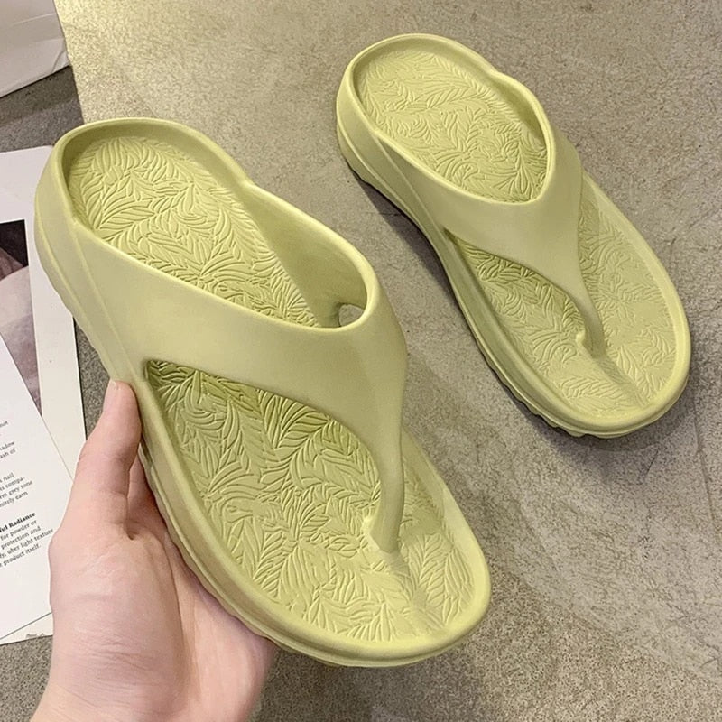 OCW Women Slippers EVA Breathable Lightweight Home Clip Toe Flip Flop Summer OCWShoes