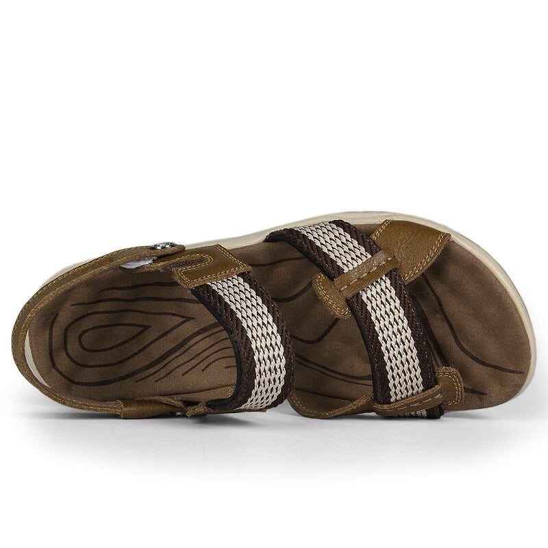 OCW Orthopedic Men Sandals Arch Support High-quality Leather Elastic Strap OCWShoes