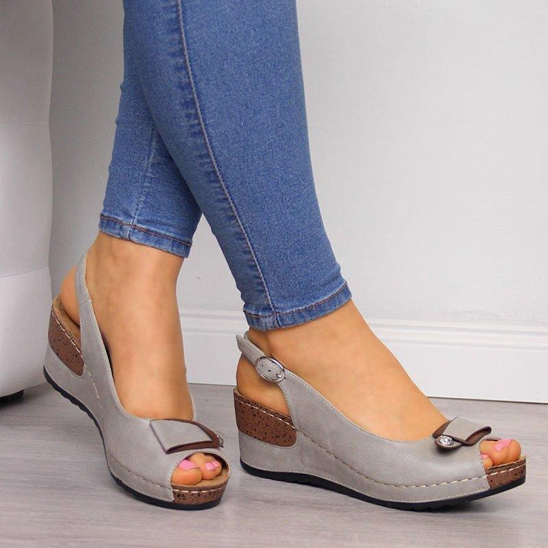 OCW Comfortable Sandals Women Retro Buckle Strap Soft Sole OCWShoes