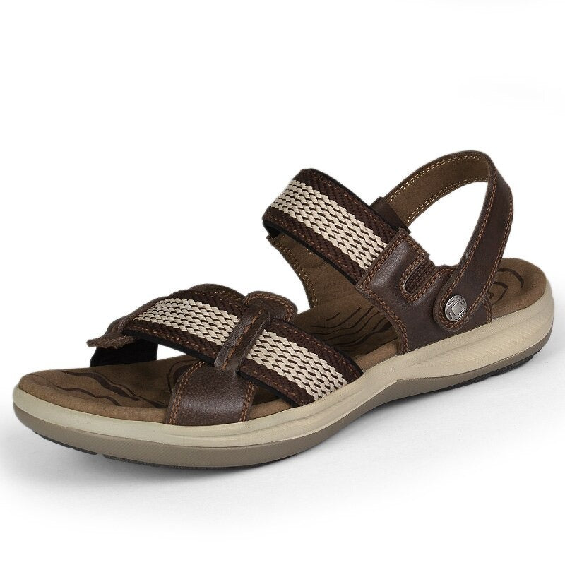 OCW Orthopedic Men Sandals Arch Support High-quality Leather Elastic Strap OCWShoes