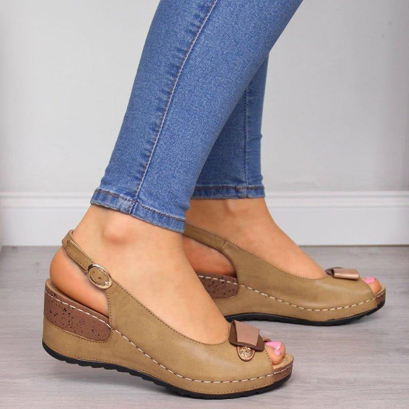 OCW Comfortable Sandals Women Retro Buckle Strap Soft Sole OCWShoes