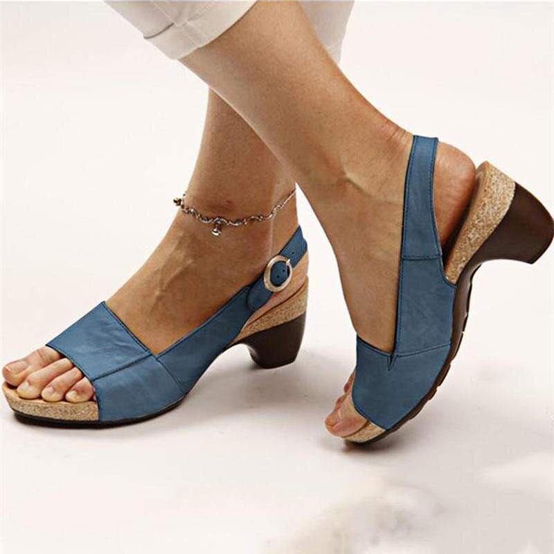 OCW Orthopedic Women Sandal Breathable Arch Support Wedge Slip On Vintage Summer OCWShoes