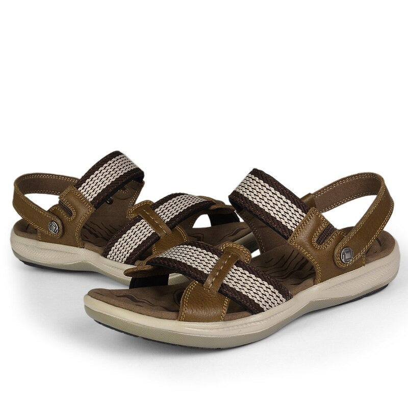 OCW Orthopedic Men Sandals Arch Support High-quality Leather Elastic Strap OCWShoes