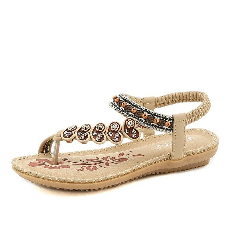 OCW Walking Women Sandals Anti-rubbing Flat Vintage Flip-flops Rubber Summer Casual OCWShoes