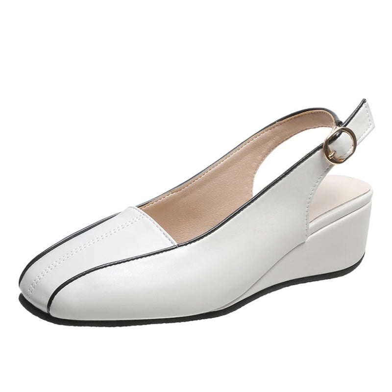 OCW Casual Sandals For Women Odorless Square Toe Sandals Leather Modern Summer Fall OCWShoes