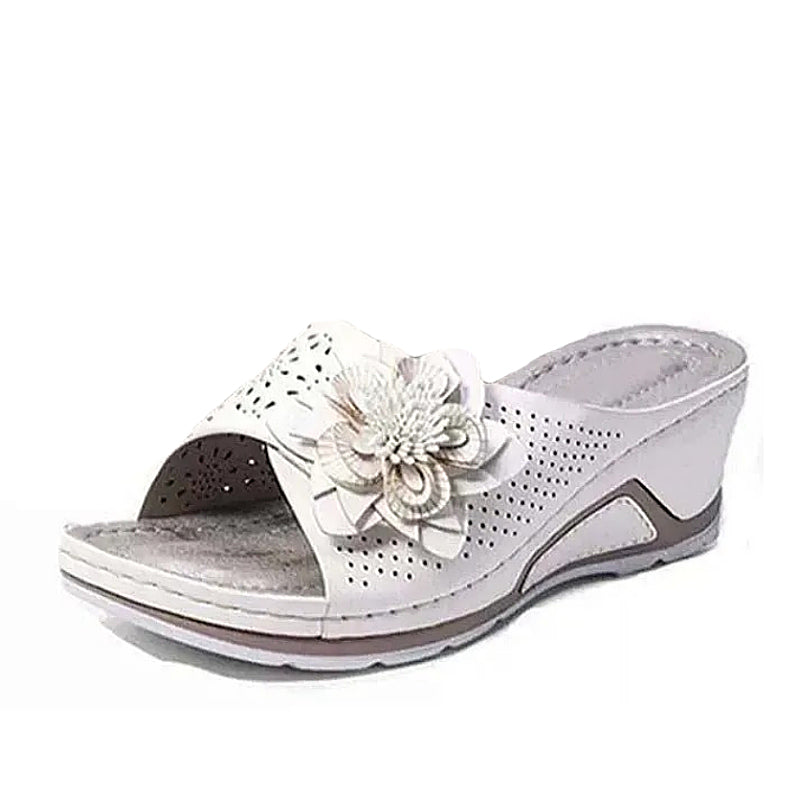 OCW Women Sandals Non-shock Arch Support Sandals 3D Flower Memory Foam Classic Summer OCWShoes