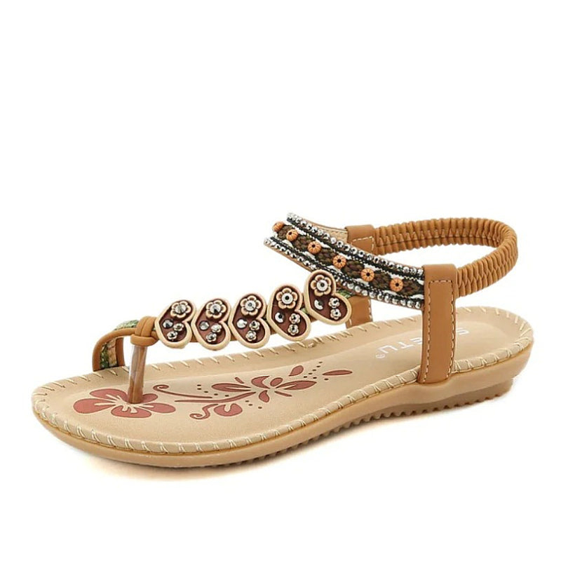 OCW Walking Women Sandals Anti-rubbing Flat Vintage Flip-flops Rubber Summer Casual OCWShoes
